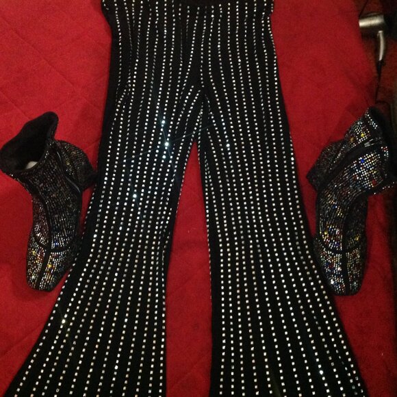 Shein Diamante Women's 5.5 Embellished Ankle Boots with Embellished Slacks - Picture 2 of 13